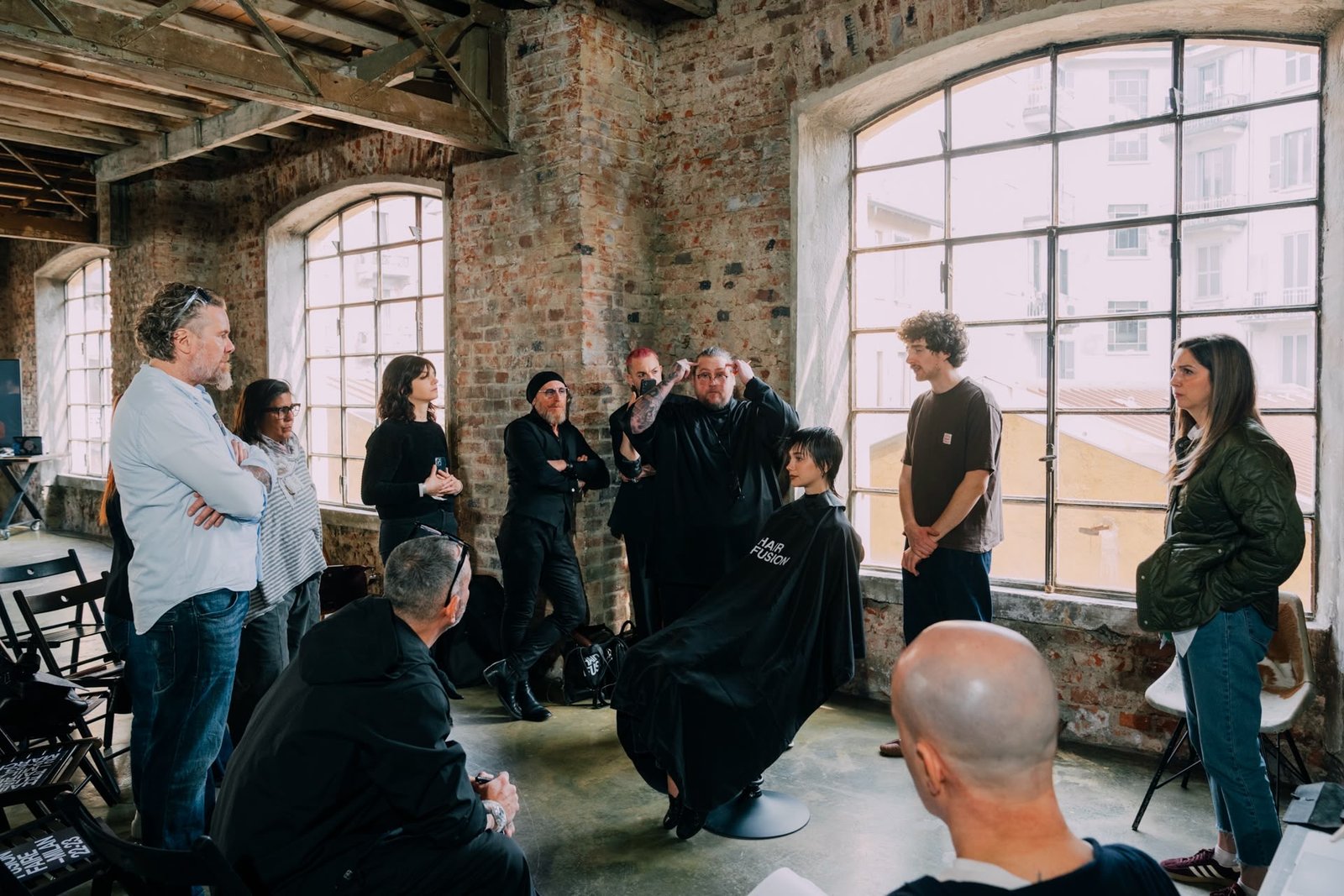 Hairstylists taking part in a Ben Brown workshop